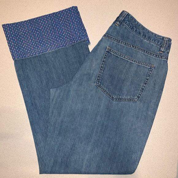 So Blue by Sigrid Olsen 100% Cotton Flip Up Jeans Sz 6 - Picture 6 of 8